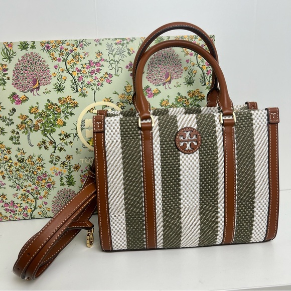NWT Tory Burch Blake Striped Small Tote - Picture 3 of 13